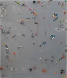 Alex Hubbard, Rockaway One, 2011, found plastic objects, resin and acrylic on canvas