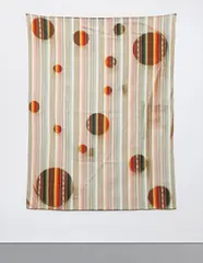 Sam Falls, Untitled (Pattern 4), 2013, linen, dye, metal grommets