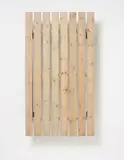 Fredrik Værslev, Untitled (Garden Painting), 2012, house paint on spruce, spray paint on steel support