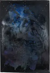 Kerstin Brätsch, Good Morning, 2009, oil, mixed media and coins on paper
