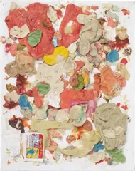 TBT by Dan Colen, 2008, chewing gum and wrappers on canvas, sold Jul 2014