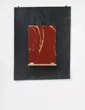 Fredrik Værslev and Ståle Vold, Rubbish #11, 2012, acrylic, car paint, spray paint on pine plywood, pine shelf, steel hinges, spray coated steel mountings on construction rubber