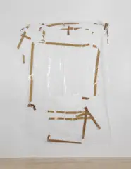 Gedi Sibony, Untitled, 2009, plastic sheet, packing tape, ink