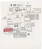 Jean-Michel Basquiat, Untitled, 1987, coloured pencil and charcoal on paper