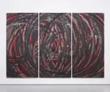 Aaron Young, Untitled, 2009, oil, rubber, acrylic on aluminium (in three parts)