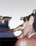 Douglas Gordon, Self-portrait of You + Me (Halle Berry), 2006, burnt photograph glued to mirror, in artist's frame