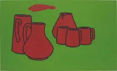 Earthenware by Patrick Caulfield, 1966, oil on board, sold Jul 2014