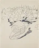 Boats by Andy Warhol, 1956, pen on paper, sold Jul 2014