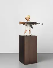 Yang by Jake and Dinos Chapman, 2012, painted breglass and resin, decommissioned AK-47, wood, sold Jul 2014