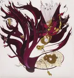 Inka Essenhigh, Figure Burning in Hell, 2002, oil on panel