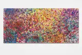 Dan Colen, Die by the Sword, 2013, flowers on bleached Belgian linen