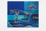 Untitled (from the series Krieg Böse/War Wicked) by Martin Kippenberger, 1991, oil, spray paint on canvas, sold Oct 2014