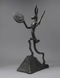 Barry Flanagan Ra, Left Handed Drummer, 1997, bronze with dark brown and black patina