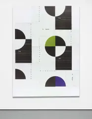 Untitled (16) by Michael Riedel, 2010, collaged posters on canvas, offered Oct 2014