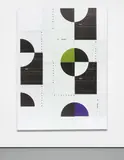 Michael Riedel, Untitled (16), 2010, collaged posters on canvas