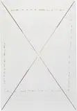Richard Aldrich, Untitled (X painting on surface showing three distinct levels), 2008, acrylic, mixed media on linen