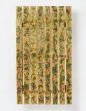 Fredrik Værslev, Untitled (Toro #9), 2011, house paint, enamel paint, spray paint and nails on pressure impregnated spruce, Siberian larch frame, steel support