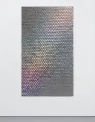 Oliver Laric, Schengen Visa Hologram, 2012, tamper evident security hologram stickers on PET sheet, airbrushed clear coating
