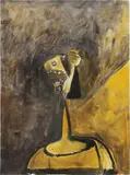 Grey Portrait (The End of Vietnam) by George Condo, 1989, oil on canvas, offered Oct 2014