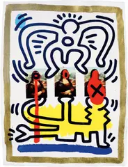 Keith Haring, Untitled, 1988, black ink, gouache and printed paper collage on paper