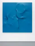 Agostino Bonalumi, Azzurro, 1997, vinyl tempera on shaped canvas