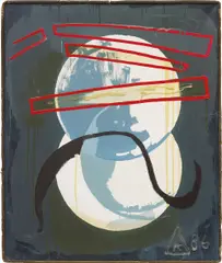 Copa by Martin Kippenberger, 1986, oil, silicon on canvas, in artist's card frame, offered Oct 2014