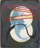 Martin Kippenberger, Copa, 1986, oil, silicon on canvas, in artist's card frame