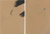 Sigmar Polke, Two Works: (i) Inhibitions?, 1964 ; (ii) Untitled (Floating Nail), 1965, (i) ballpoint pen and watercolour on paper (ii) gouache on newsprint