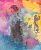 Friedrich Kunath, Ragazzo dell'Europa (Helmut Berger), 2010, watercolour, acrylic, Indian ink, lacquer, pencil on canvas