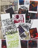 Josh Smith, Untitled, 2007, oil, ink, varnish, collage on panel