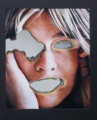 Douglas Gordon, Self-Portrait of You + Me (Bo Derek), 2006, burnt photograph, mirrored glass, in artist's frame