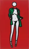 Julian Opie, Woman Taking Off Man's Shirt #2, 2003, vinyl on wooden stretcher