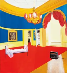 The Queen's Bedroom by Dexter Dalwood, 1998, oil on canvas, sold Oct 2014