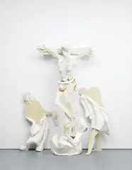 Crucifixion by Rachel Feinstein, 2003, enamel paint, plaster, fabric, resin, plywood, offered Oct 2014