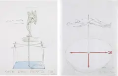 Wim Delvoye, Two works: (i) Rose des Vents (II), 1993-4; (ii) Compas, 1996, watercolour, pencil on paper