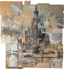 Valery Koshlyakov, High-rise on Raushskaya Embankment, 2006, tempera on cardboard