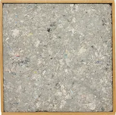 Papercrete by Oscar Tuazon, 2009, paper, cement, in wooden artist's frame, sold Oct 2014