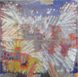 Keltie Ferris, ((!!!!!)), 2010, oil, acrylic, oil pastel, spray paint on canvas