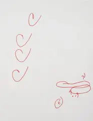Amanda Ross-Ho, Correction #50 (CCCC), 2009, various red acrylic paints and gesso on canvas