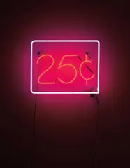 Untitled (25 Cent) by Jack Pierson, 1997, neon, offered Dec 2014