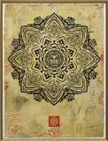 Mandala Ornament 02 by Shepard Fairey, 2012, silkscreen on collaged posters, sold Dec 2014