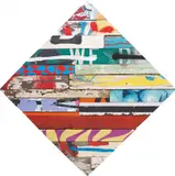Revok, Triumph and Tragedy, 2011, acrylic, enamel, found objects on panel