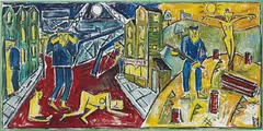 Billy Childish, Bank Pub Crucifix, 1989, oil on canvas