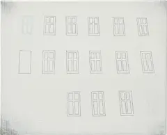 Thursday 2 March by Ugo Rondinone, 2006, gesso, paper collage, graphite on linen, sold Dec 2014