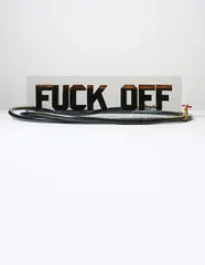 Andrei Molodkin, Fuck Off, 2009, acrylic resin, crude oil