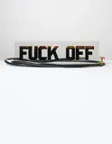 Andrei Molodkin, Fuck Off, 2009, acrylic resin, crude oil
