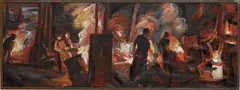 Komar & Melamid, Brass foundry, 1988, oil on canvas on wood panel, in artist's steel frame