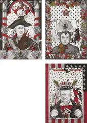 Amanita, Three works: Untitled from the series Chiefs, 2014, India ink, pen on paper