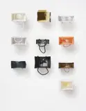 Yuken Teruya, LVMH (Christian Dior, Hennessy, Pucci, Givenchy, Sephora, Le Bonmarché, Berluti, Marc Jacobs, Louis Vuitton, Chandon Nappa Valley), 2005, paper shopping bags, adhesive