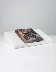 Ai Wei Wei, Art Edition by Ai Weiwei, 2014, marble book stand: Chinese marble from the Fangshan District book: hardcover volume wrapped in a Habotai silk scarf with, sold Dec 2014